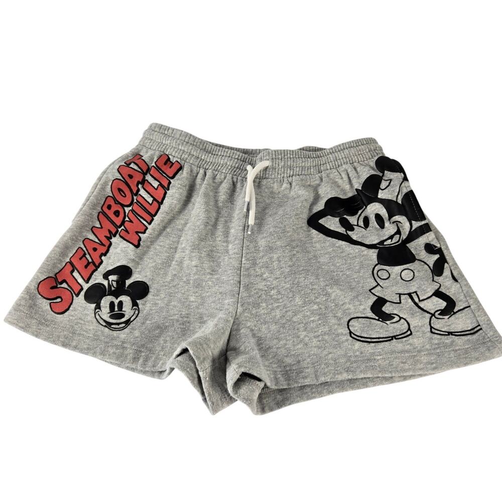 Jerry Leigh Disney 100 Grey Fleece Sweatshorts Steamboat Willie Vintage Small